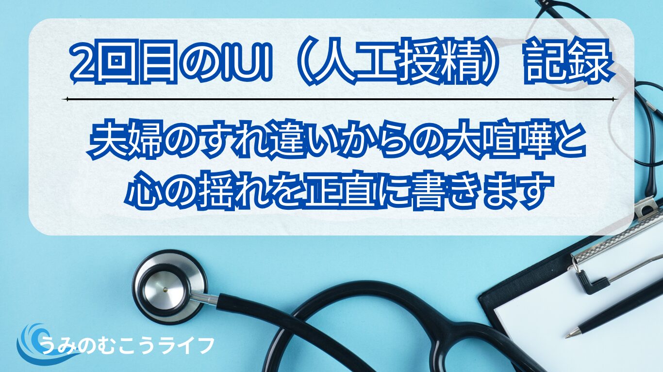 2回目のIUI（人工授精）記録～夫婦のすれ違いからの大喧嘩・心の揺れを正直に書きます～